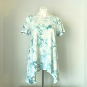 LULAROE Short-Sleeve Tie-Dye Sharkbite Tunic